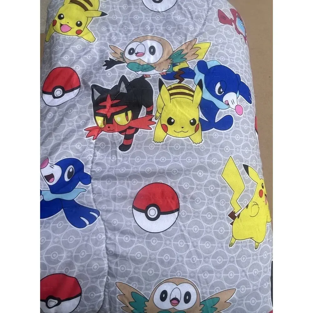 Pokemon Reversible Twin Comforter Pikachu Alola Pokeball 68x80 2019 READ